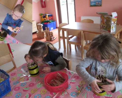 Schilfrohr einfädeln